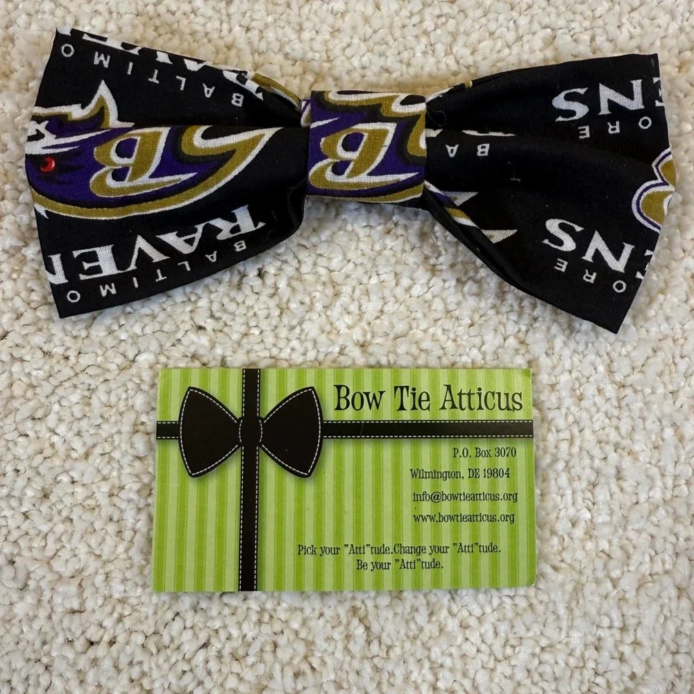 NWOT Pet Bow Tie Atticus Baltimore‎ Ravens NFL Football